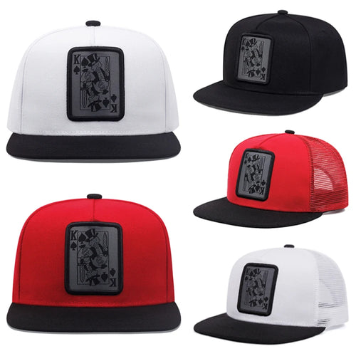 Snapback Hat Poker Character K Embroidered Flat Edge Hat Fashion Hip Hop Hat