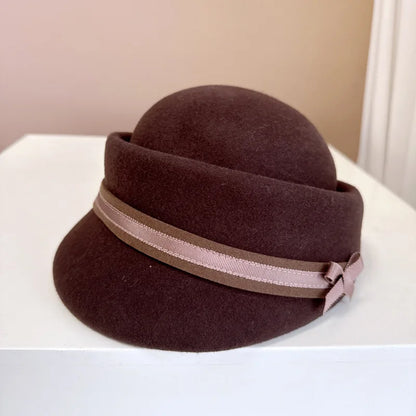 Autumn/Winter 100% Wool Hat For Women Soft Felt Hat - British Retro French