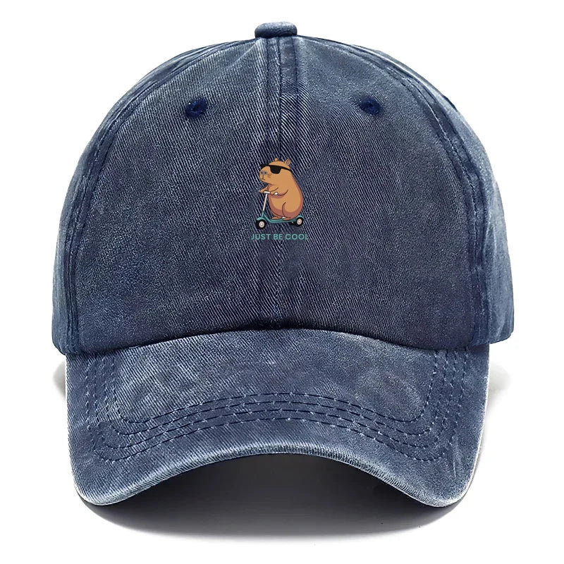 Capybara Cartoon Washed Cotton Baseball Cap For Men Women