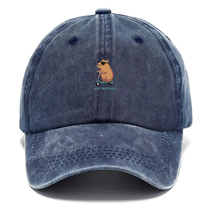Capybara Cartoon Washed Cotton Baseball Cap For Men Women