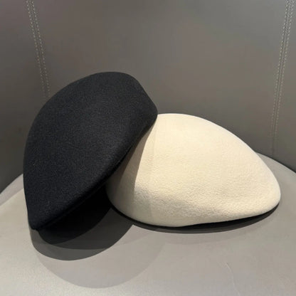 Classic Designer Luxury 100% Wool Felt Forward Cap Women Men