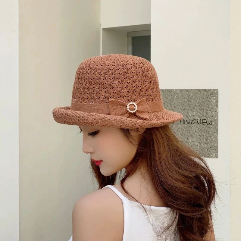 Summer Sun Protection Hat French-Style Rolled-Brim Sun Hat