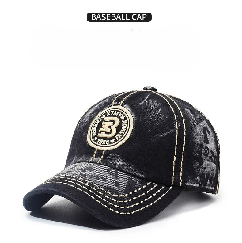 Retro Hat Baseball Cap Embroidery Letter Baseball Cap Fashion Couple Shade Sunscreen Versatile