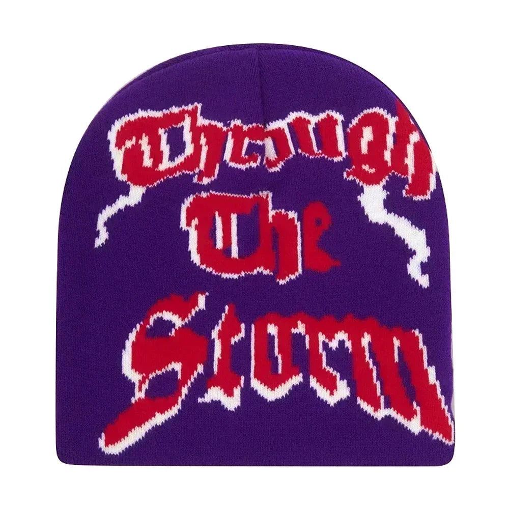 Y2K Letter Knitted Winter Autumn Beanie Cap Men Women