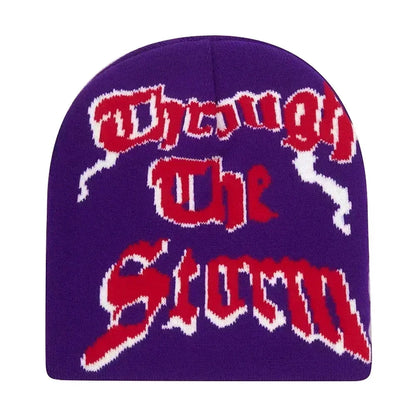 Y2K Letter Knitted Winter Autumn Beanie Cap Men Women