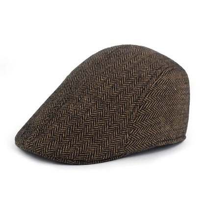 Fashion Berets Men High Quality Autumn Winter Wool Hat Herringbone Flat Cap