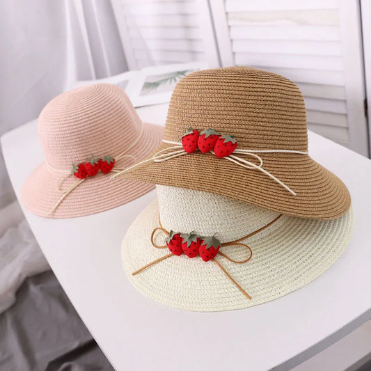 Parent-Child Summer Sun Protection Women Big Brim Straw Hat Girls