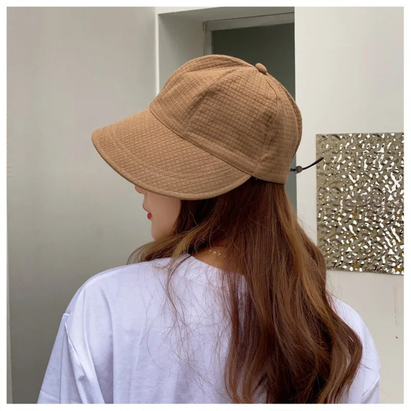 Women's Solid Color Bucket Hat, Sunscreen Outdoor