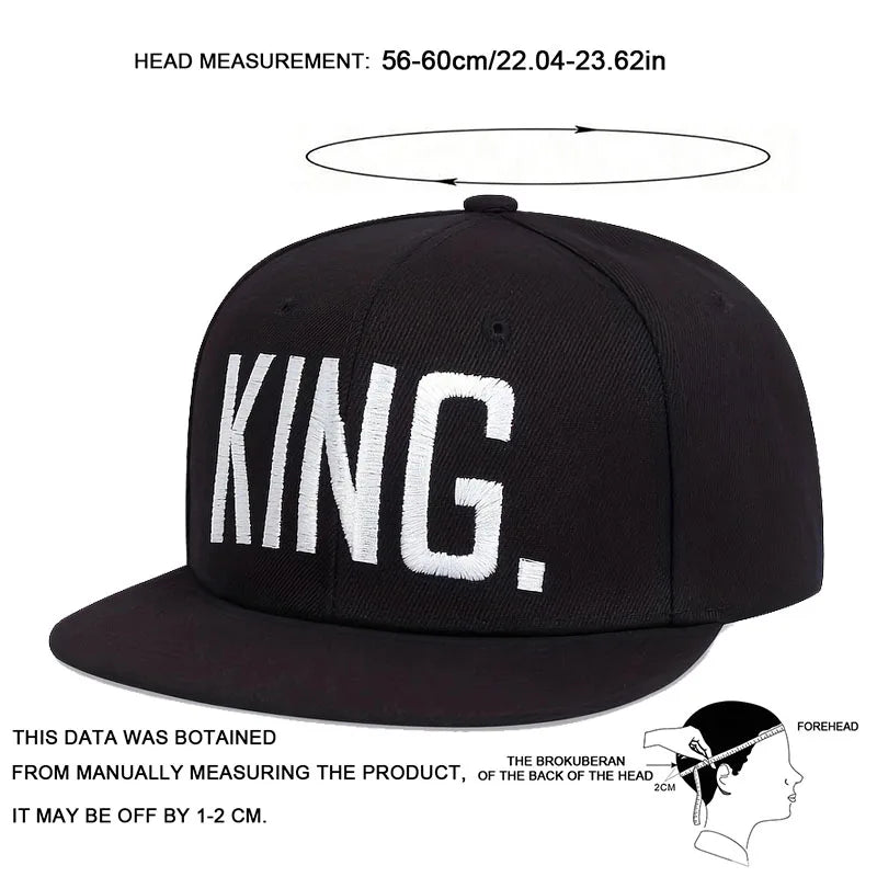 Unisex King Letter Embroidery Baseball Hats Spring Autumn