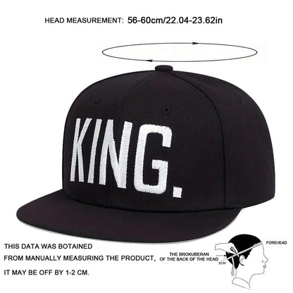 Unisex King Letter Embroidery Baseball Hats Spring Autumn