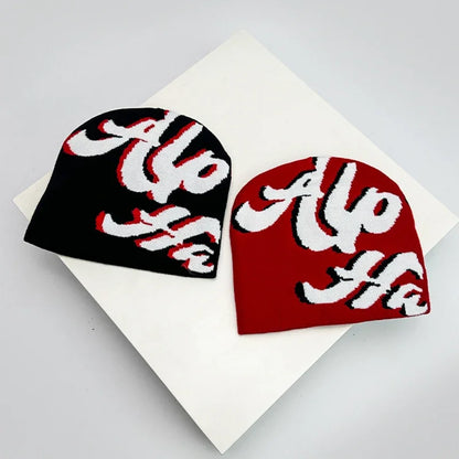 Autumn And Winter Niche Letter Wool Knitted Hats