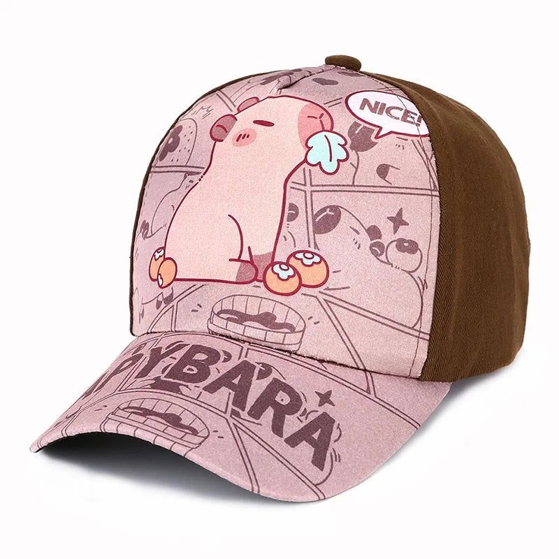 Children's Cartoon Capybara Printed Cap Boys Girls Baseball Cap
