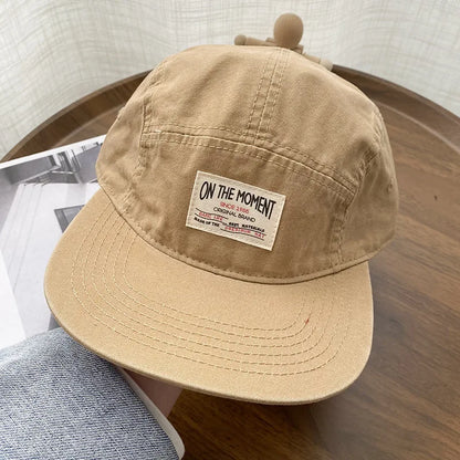 On The Moment Cotton 5 Panel Baseball Cap Hip Hop Hats For Men Women