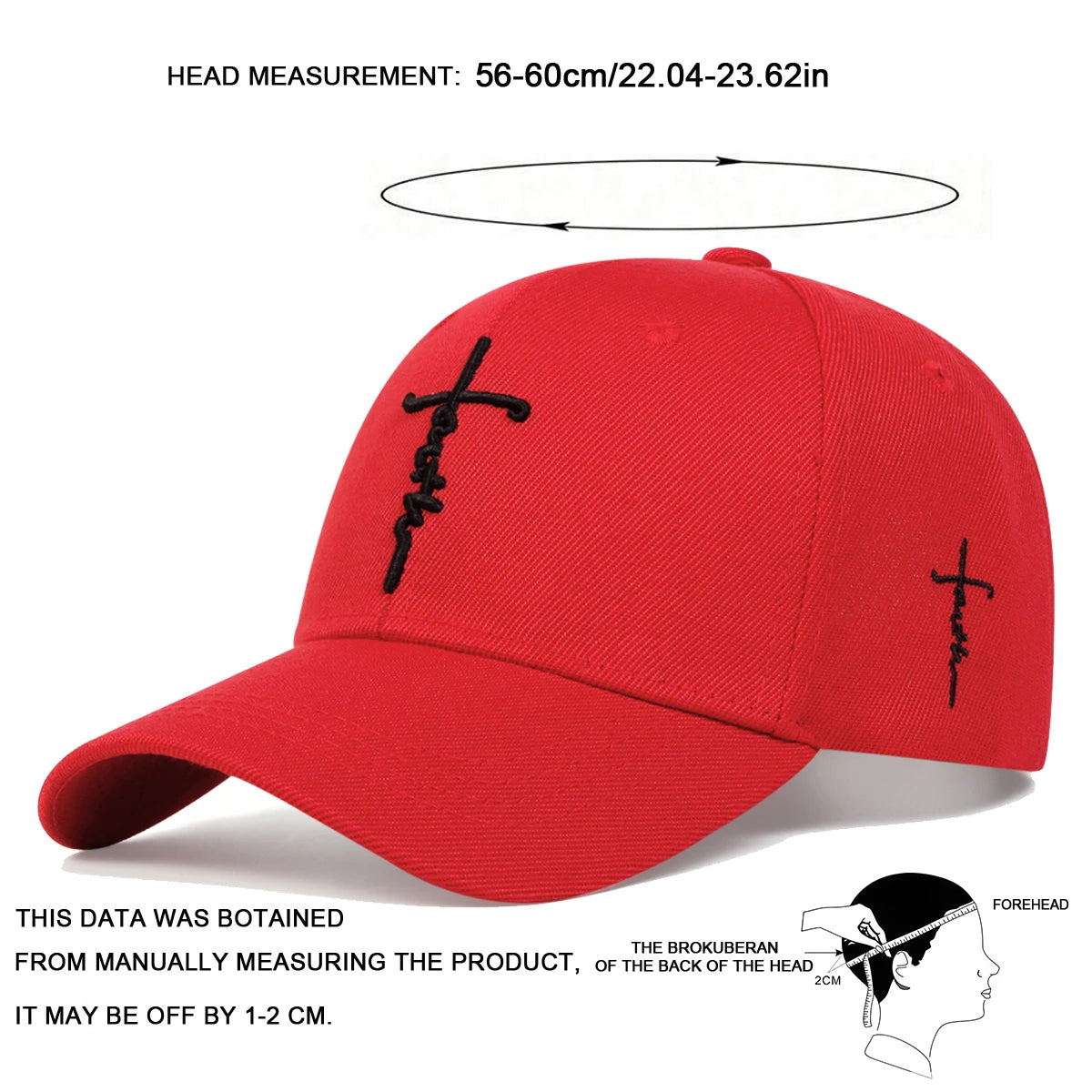 Unisex Letter Cross Embroidery Baseball Caps Spring and Autumn