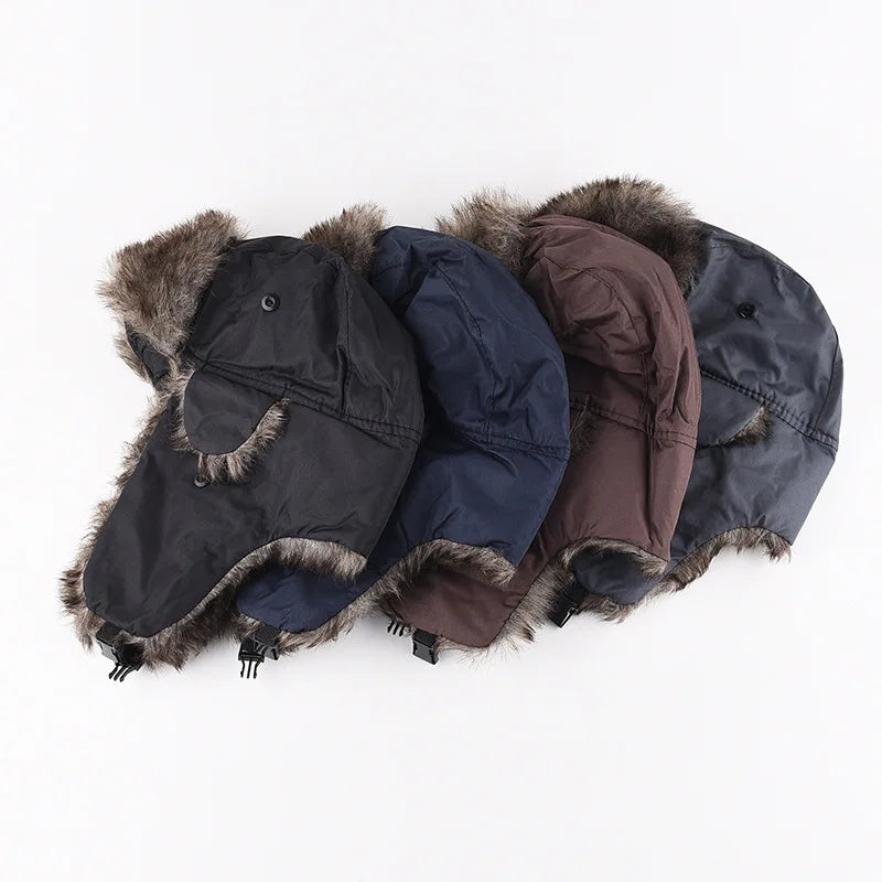 Waterproof Ski Hat Bomber Cap Russian Warm Ear Protectors Hats