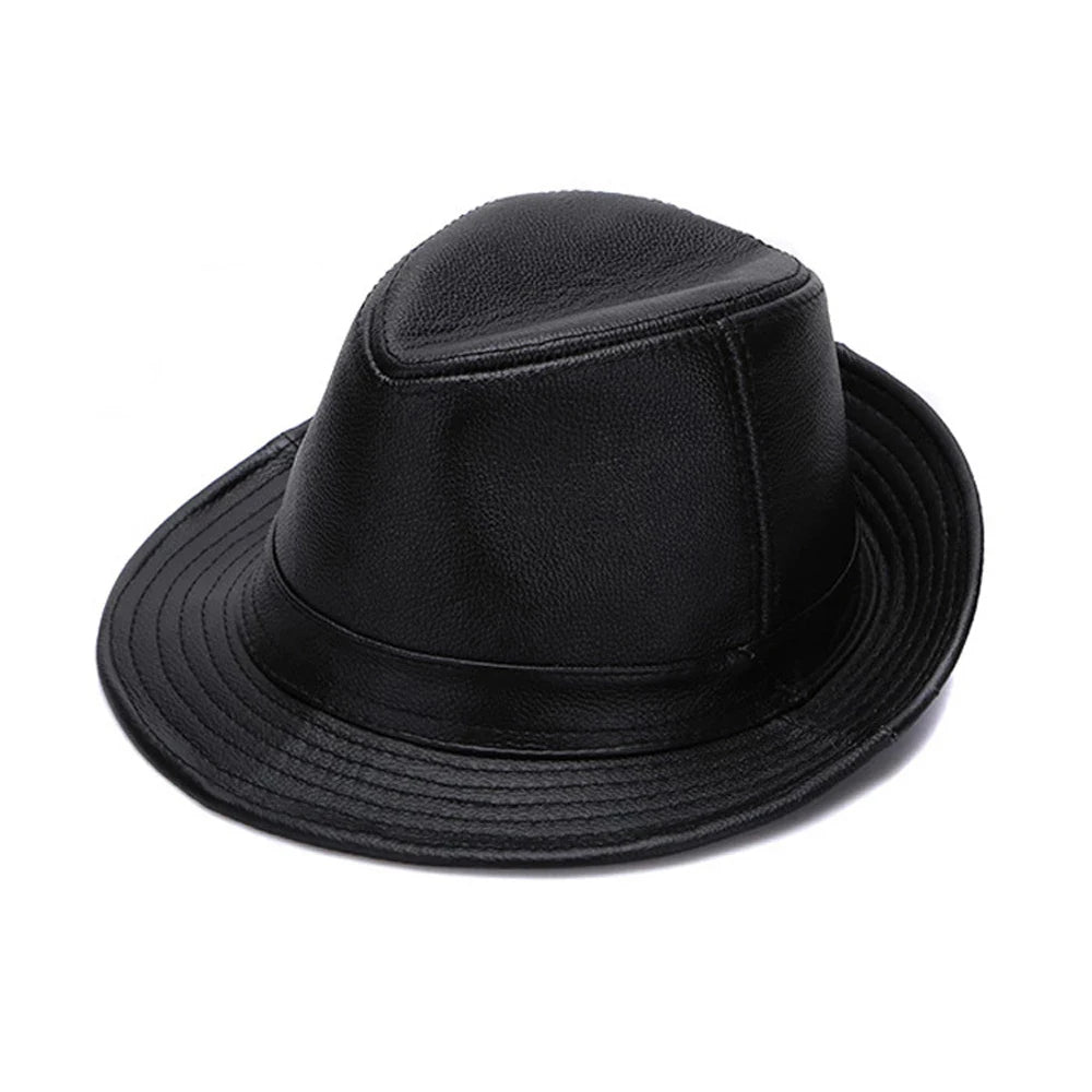 2026 Autumn Men Real Genuine Cowhide Leather Top Hats