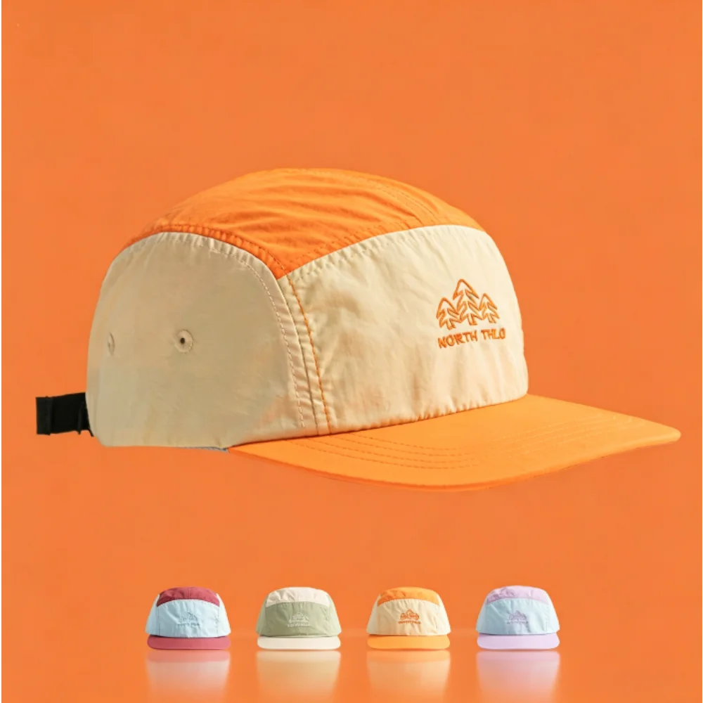 5 Panel Baseball Cap Flat Brim Nylon Mesh Waterproof Embroidery Letter Hat