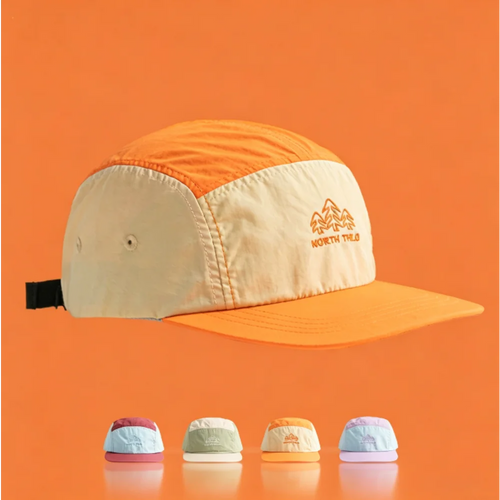 5 Panel Baseball Cap Flat Brim Nylon Mesh Waterproof Embroidery Letter Hat