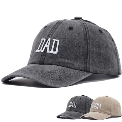 Unisex Washed Cotton Cap Dad Mom Embroidery Baseball Cap