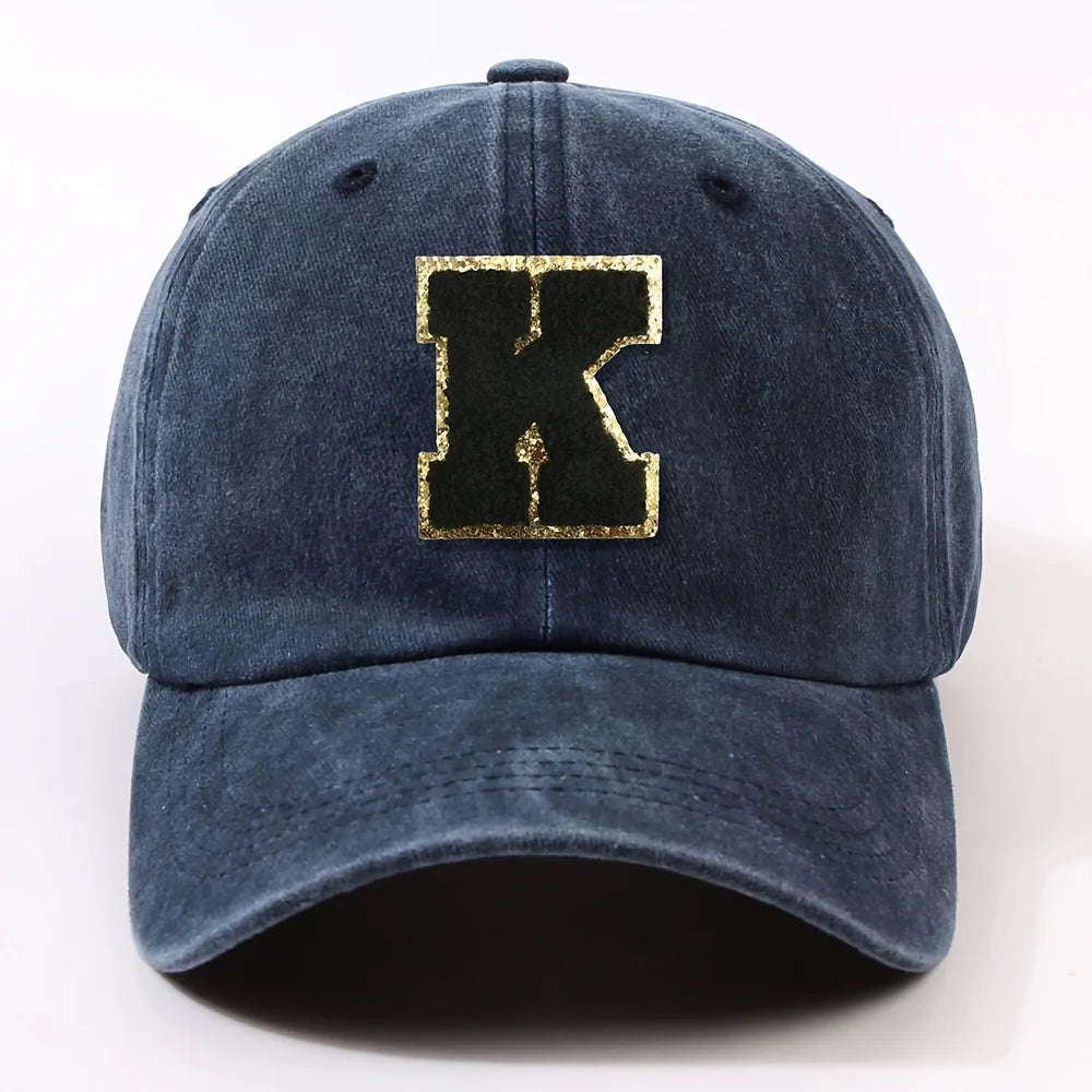 Fashionable 26 Letter Stick Label Hip-Hop Baseball Cap Hat for Men and Women