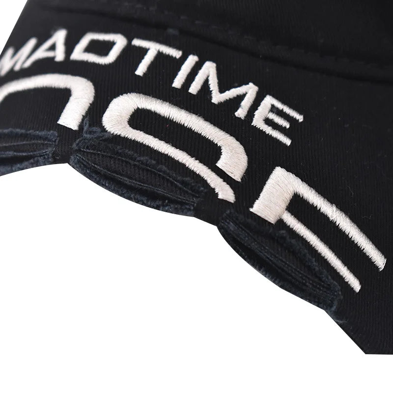 Baseball Cap Short Brim Hole Washing Snapback Hat
