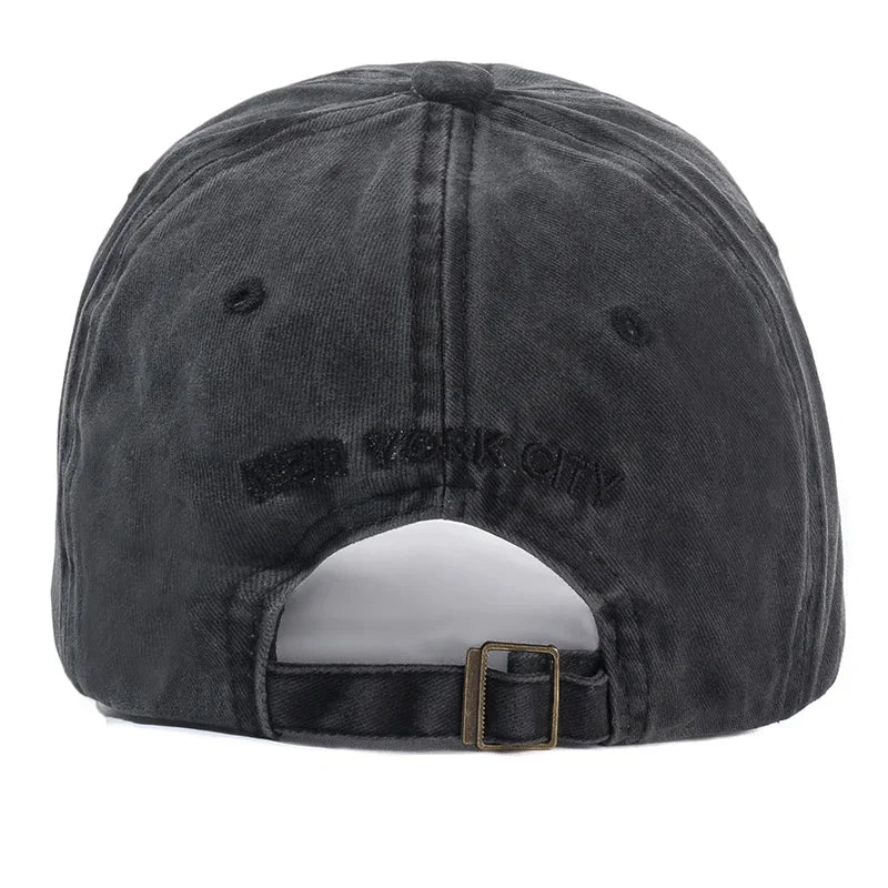 New York Washed Cotton Cap For Men Women