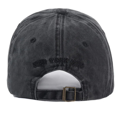 New York Washed Cotton Cap For Men Women