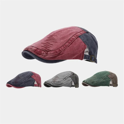 Spring Cotton Print Newsboy Caps Flat Peaked Cap