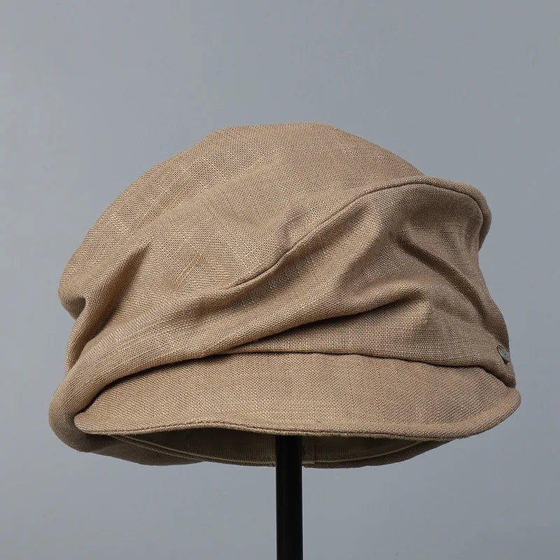 Spring Summer Washed Denim Newsboy Cap