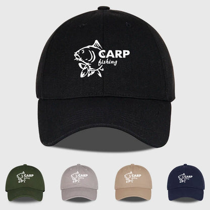 Carp Fishing Print Baseball Cap Adjustable Curved Brim Dad Hat For Men Outdoor Fishing Casual Activities