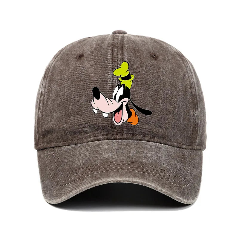Unisex Vintage Washed Mickey Minnie Print Baseball Cap