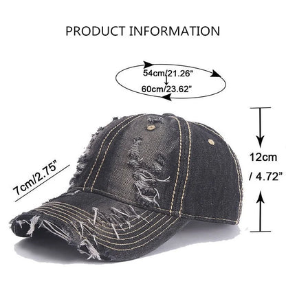 Women Men Leisure Ripped Baseball Cap