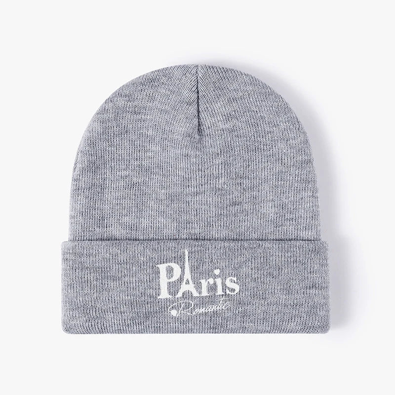 Paris Romantic Warm Knit Beanie Hat Stylish Winter Cuffed Cap