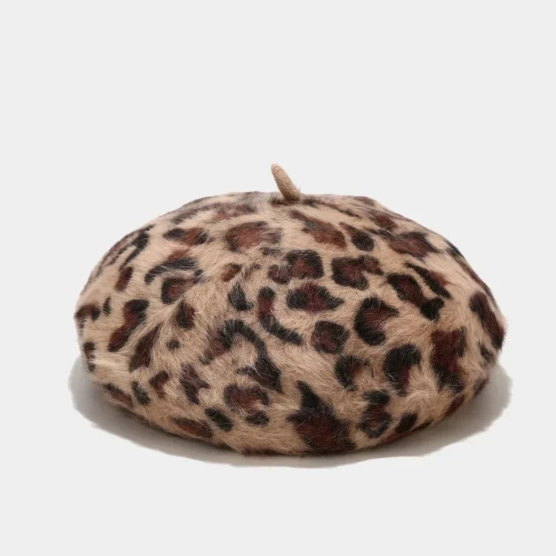 Women's Autumn And Winter Leopard Print Pumpkin Cap