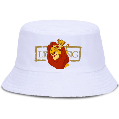 Anime The Lion King Printed Fisherman Hat Cute Cartoon Bucket Hats Autumn Summer