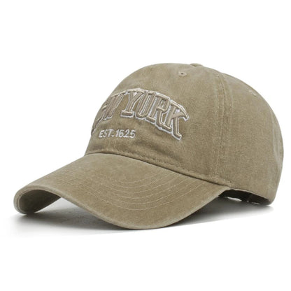 2025 New York Washed Cotton Cap Protection Casquette Dad Hat Outdoors Cap