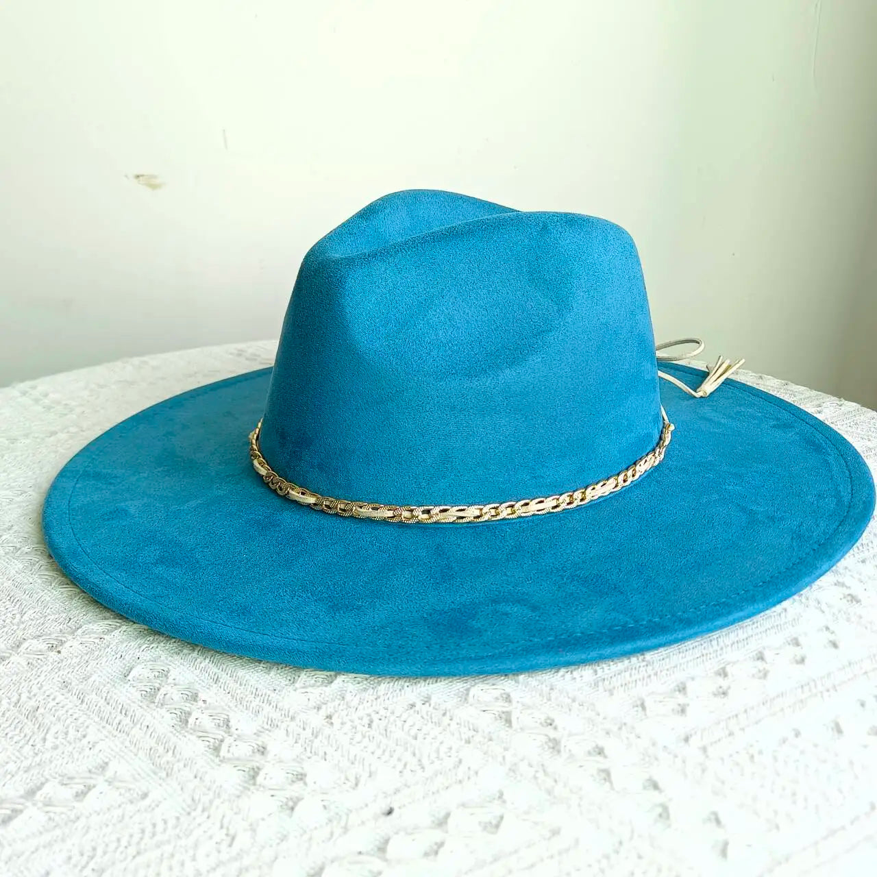 New Free People Rancher Suede Wide Brim Hat Felt Jazz Hat, Classic Church Hat