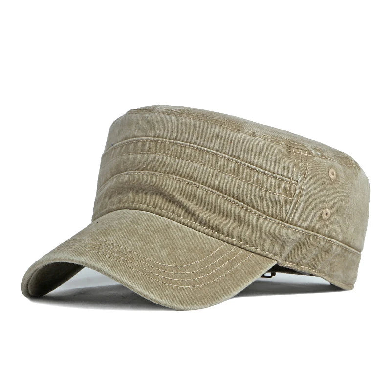 Spring Summer Short Brim Army Hat Men Women Outdoor Retro Washed Cotton