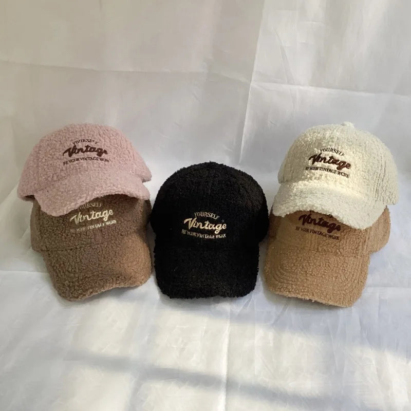 Letter Embroidery Autumn Winter Baseball Caps for Women