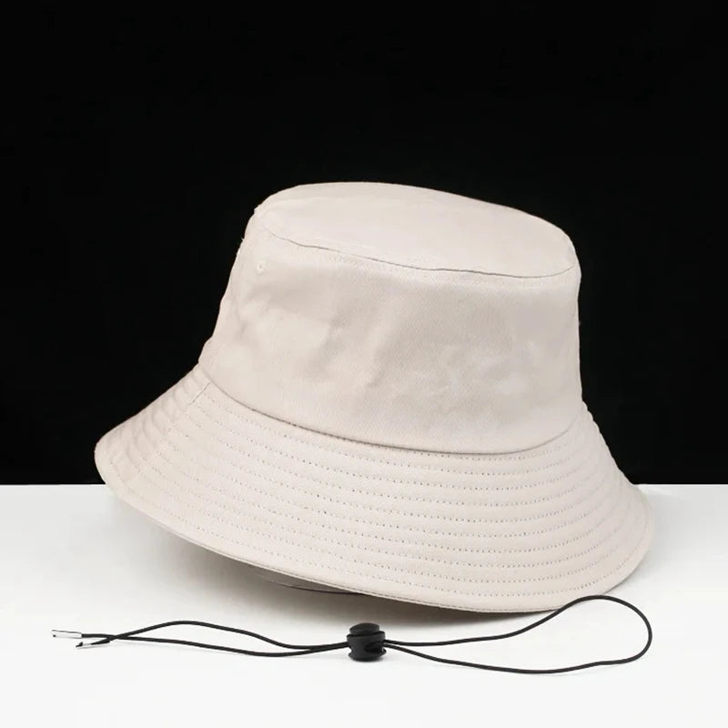 High Quality 100% Cotton Bucket Hat Women Summer Sun Caps Big Size Cap