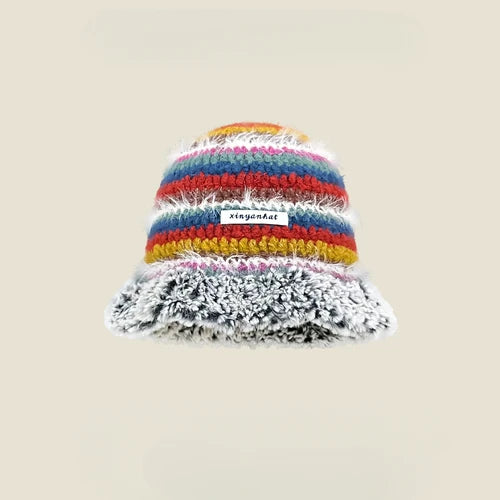 Dopamine Autumn Crochet Panama Cap Korean Handmade Bucket Hats