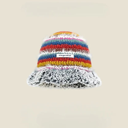 Dopamine Autumn Crochet Panama Cap Korean Handmade Bucket Hats
