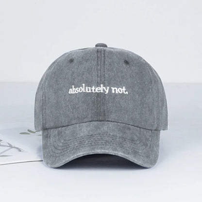 MLFO Absolutely Not Embroidered Washed Baseball Cap Lightweight Breathable and Adjustable Unisex Hat