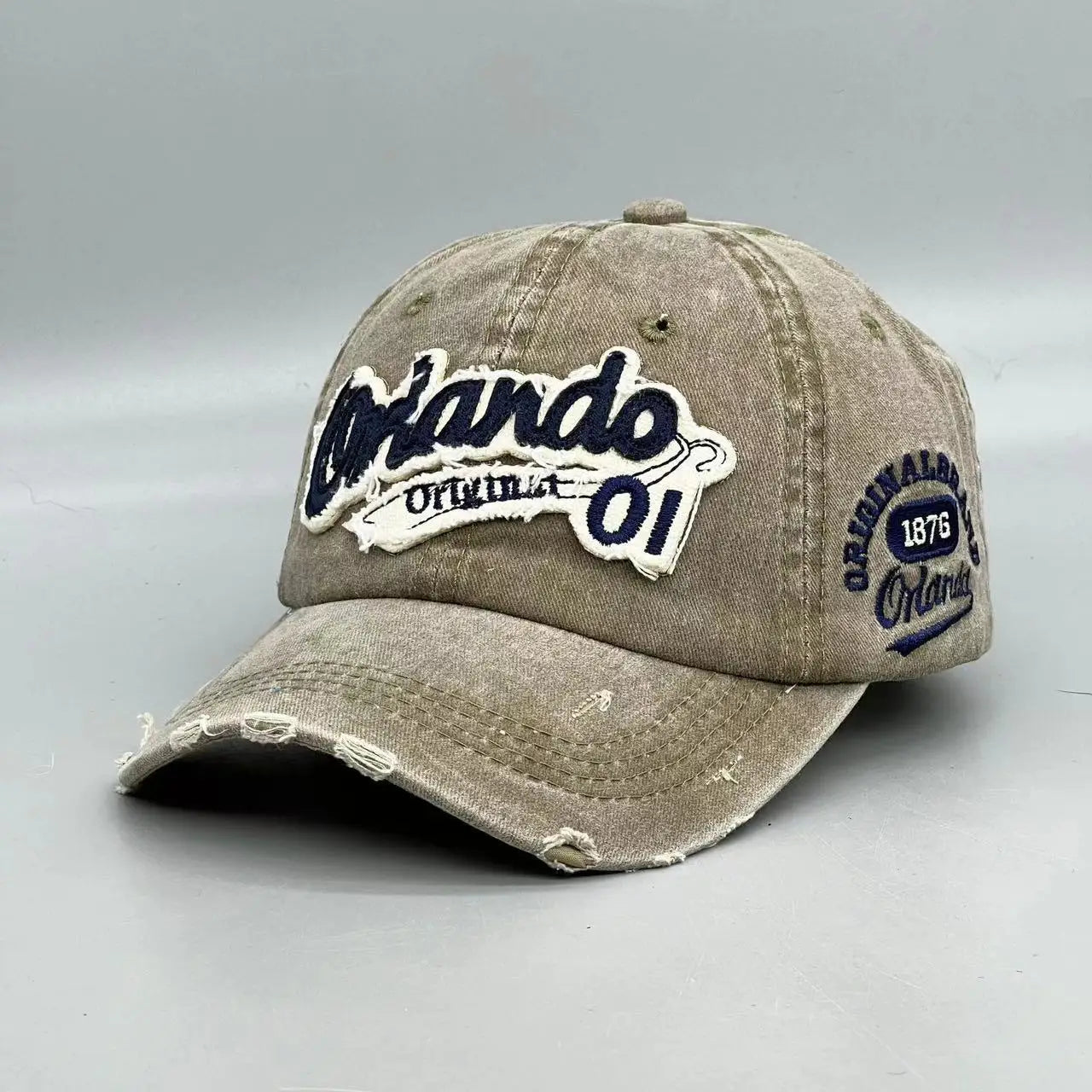 Vintage Vintage Washed Denim Baseball Cap, Big Head Circumference for Women