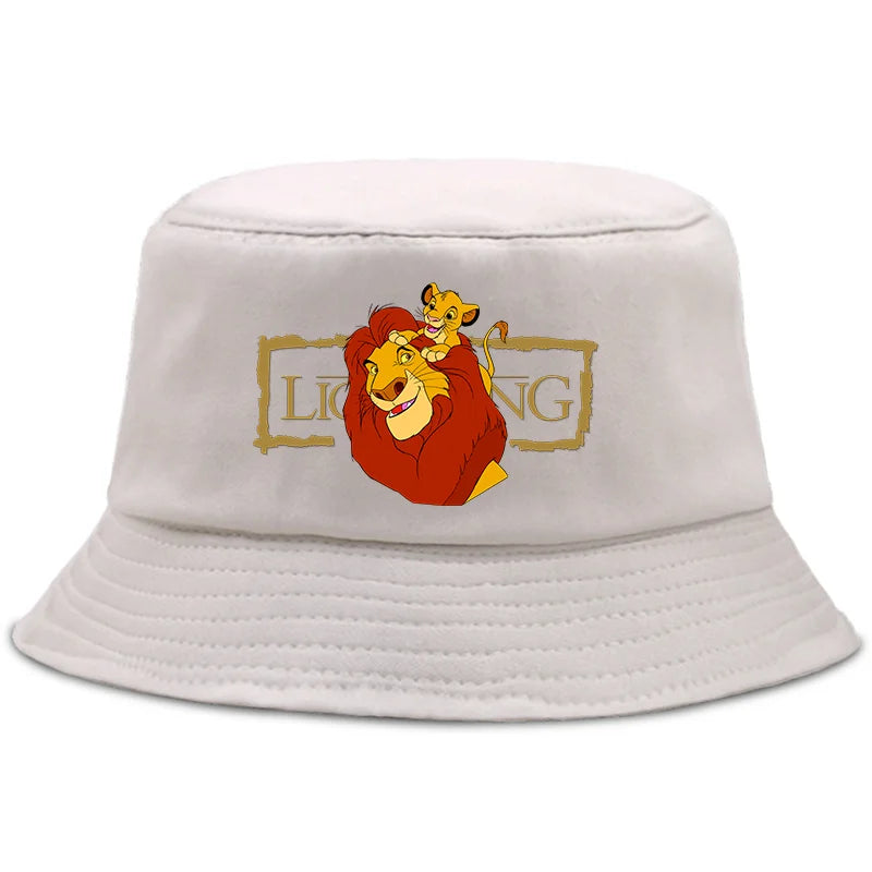 Anime The Lion King Printed Fisherman Hat Cute Cartoon Bucket Hats Autumn Summer