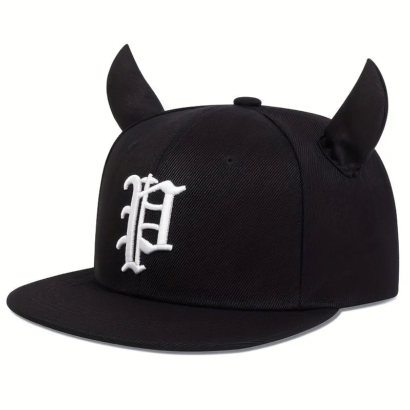 Unisex Personality Letter Embroidery Ox Horn Hip-hop Hats Outdoor Baseball Caps