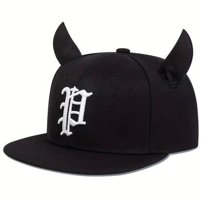 Unisex Personality Letter Embroidery Ox Horn Hip-hop Hats Outdoor Baseball Caps