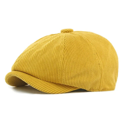 Winter Polyester Print Warm Newsboy Caps Men Flat