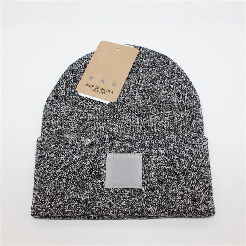 Multicolored Label Embroidery Workwear Woolen Hats Men Outdoor Keep Warm Cap