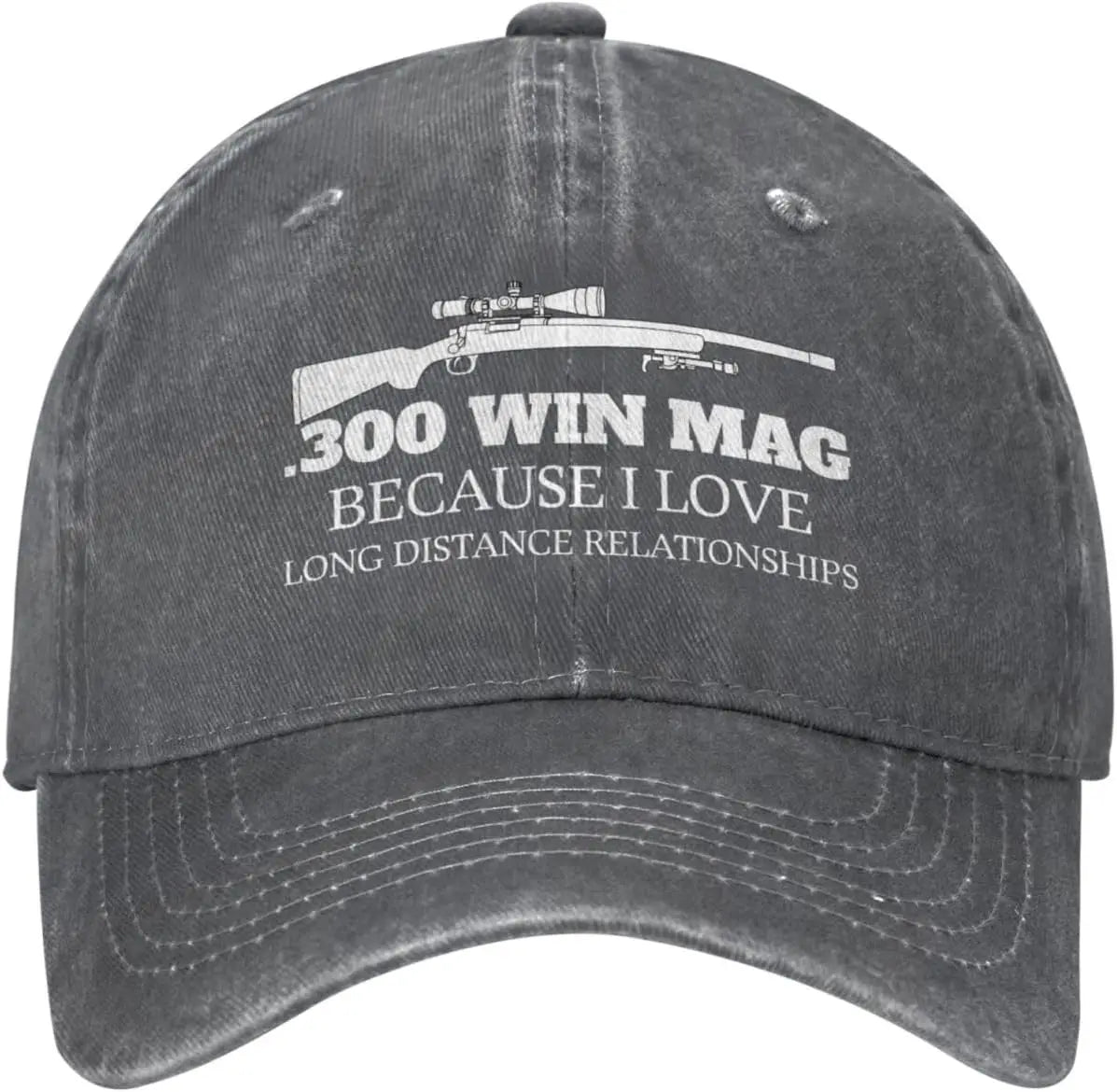 Funny Hat 300 Win Mags Because I Love Long Distances Hat for Women Baseball Hats